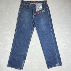 VTG Ecko Unltd Jeans Blue Baggy Y2K Skater Denim Embroidered Men 34x32 Actual
